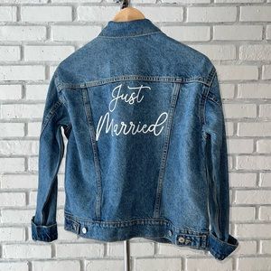 Old Navy Custom “Just Married” denim jean jacket size small